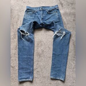 Mens Rag & Bone Designer Denim Jeans “Nick” Size 34x34 Extra Slim Distressed EUC